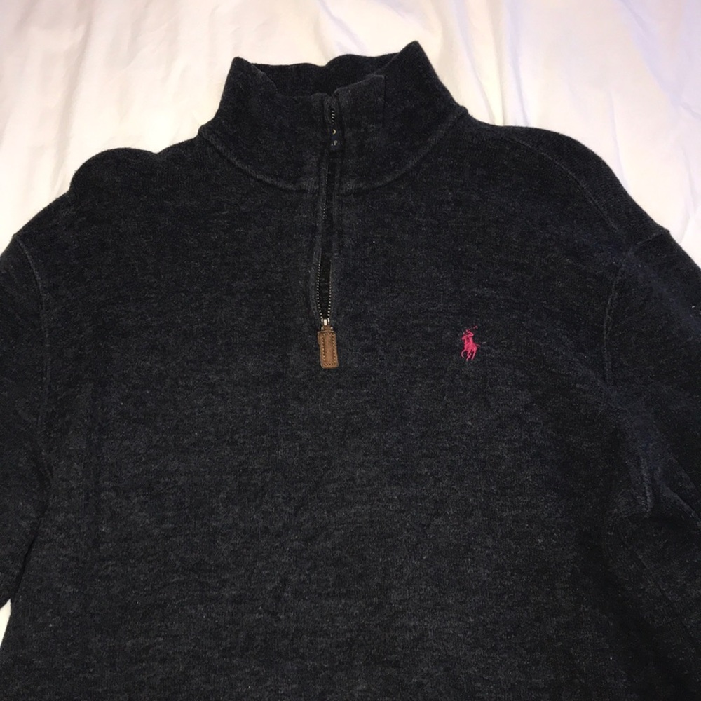 Heather Gray Polo Half ZIP